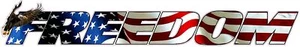 Freedom American Flag Eagle Lettering XX Large Decal 36" x 7" - Picture 1 of 2