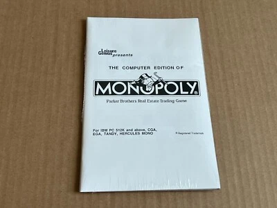 Leisure Genius Presents the Computer Edition of MONOPOLY IBM PC 512K NEW NO BOX - Image 1 of 2