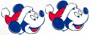 2 MICKEY MOUSE SANTA HAT 5" STICKER DISNEYLAND WALT DISNEY WORLD TOKYO PARIS WDW - Picture 1 of 1