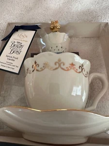 NEW Lenox RETiRED TIME for TEA Beauty and Beast Tea cup, saucer & infuser NIB - Imagen 1 de 6