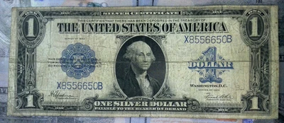 1923  $1  Silver Certificate Large Size Horse Blanket Note X8556650B 7 Digit Ser - Image 1 of 4