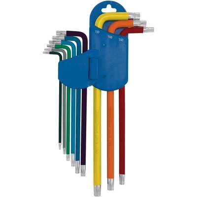 Draper Expert 9 Piece Tx-Star Extra Long Arm Key Set T10-T50 Torx Keys - Image 1 of 2