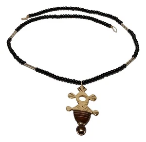 Collar bereber tuareg africano artesanal colgante de madera joyería étnica tribal - Imagen 1 de 3