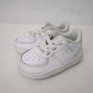ZAPATILLAS para bebé Nike Force 1 cuna blanco/blanco con logotipo CK2201-100 talla 3C - Imagen 1 de 14