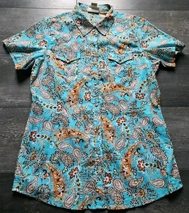 Ariat Western Pearl Snap Shirt Women M Multicolor Paisley Short Sleeve Cowgirl - Picture 1 of 9