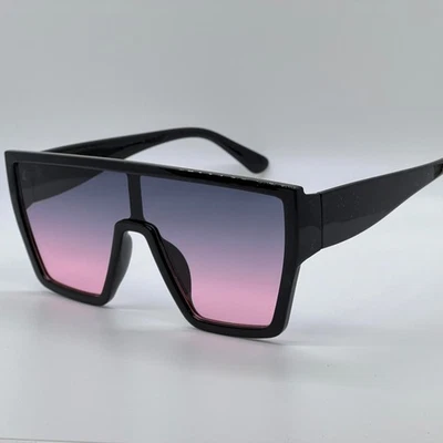Gafas de sol de moda de gran tamaño rosa azul lente ombre marco cuadrado protector gafas de sol Foto 1 de 2
