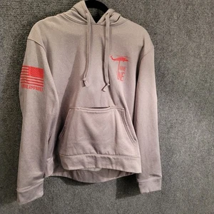 Nine Line Hoodie Gray Sweatshirt American Flag Memorial - Men's Size LARGE - Picture 1 of 5