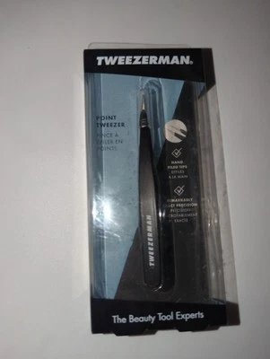 Tweezerman Stainless Steel Point Tweezer 1241-CR Black - Image 1 of 2