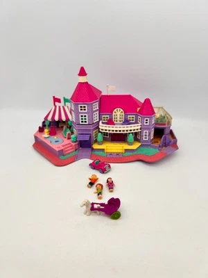 Vintage Polly Pocket Magical Mansion Playset 1994 Incomplete 3 Dolls Horse Car - Image 1 of 4