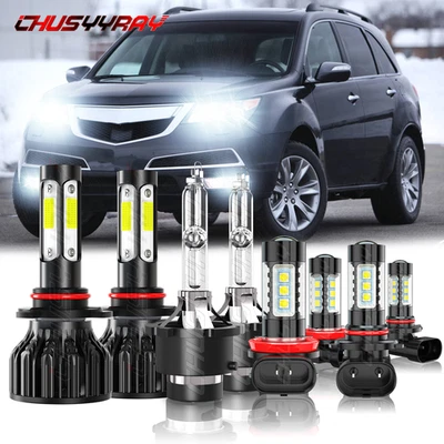 For Acura MDX 2007-2013 8PCS Front LED HID Headlights Hi Lo DRL Fog Light bulbs - Image 1 of 4
