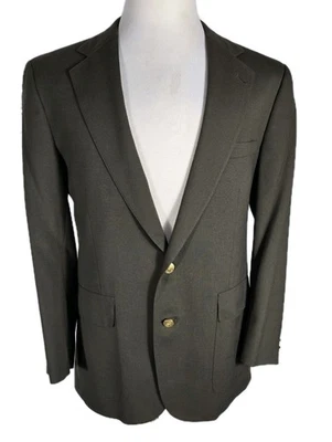 Cricketeer Mens 40R Green Color Gold Buttons 100% Wool Sport Coat B30 - Image 1 of 4