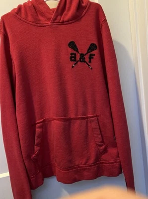 Abercrombie kids lacrosse cotton hoodie size XL/Red & navy - Image 1 of 3