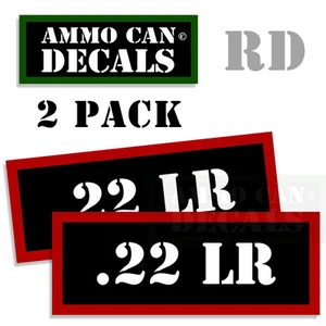 22 LR Ammo Ammo Decal Sticker bullet ARMY Gun Can Box safety Hunting 2 pack RD - Picture 1 of 2