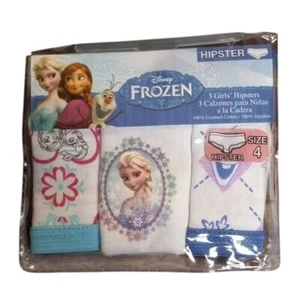 Disney Size 4 Frozen Girls Hipster Underwear 3-Pack 100% Combed Cotton NEW - Picture 1 of 2
