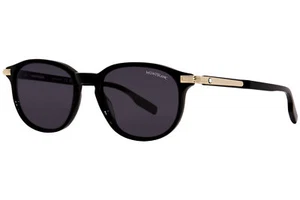 Mont Blanc MB0276S 001 Sunglasses Men's Black/Smoke Lenses Oval Shape 52-mm - Picture 1 of 7
