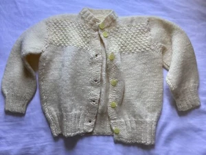 Vintage Baby Sweater Set Handmade Knit Sweater Cardigan - Picture 1 of 3