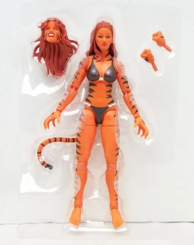 Loose 2021 Hasbro 6" Marvel Legends Retro "Tigra The Feline Fury" Action Figure Cover