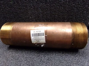 4GTE9 nipple, red brass, sch40, 3 in pipe sz, 10 in oal, thrd both end, (C) - Picture 1 of 2