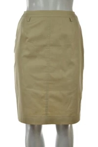 Falda mujer Escada talla 34 2 caqui beige liso lápiz hasta la rodilla usar para trabajar - Imagen 1 de 4