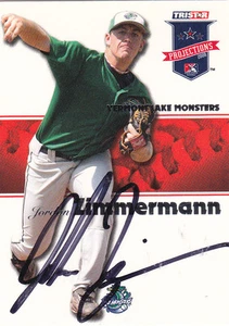 JORDAN ZIMMERMANN VERMONT LAKE MONSTERS SIGNED CARD NATIONALS TIGERS BREWERS - Picture 1 of 1
