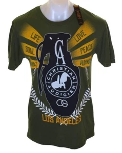 New Men's Christian Audigier Rhinestone Specialty Life Soul Family T Shirt Small - Picture 1 of 2