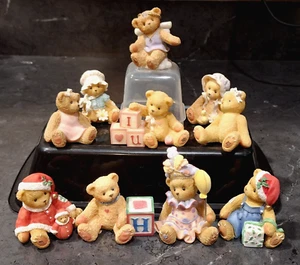 Menge 10 Cherished Teddies Figur Minis von Enesco Club exklusiver Foto Clip + - Bild 1 von 23