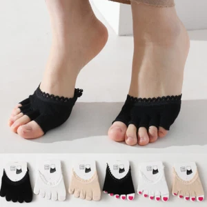 Halbsocken High-Heel-Socken Rutschfeste Socken Zehensocken Dünne Solide > - Picture 1 of 18