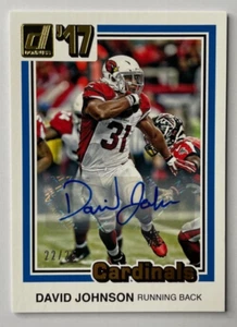 David Johnson 2017 Panini Donruss 1981 Tribute AUTO Arizona Cardinals #'d /25 - Picture 1 of 2