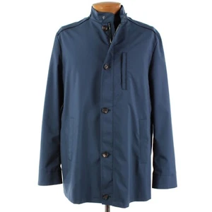 Luciano Barbera NWD Polyester Blend Jacket w/ Suede Size 56 (46 US) In Blue - Picture 1 of 14