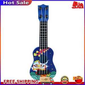 4 String Mini Guitar Musical Instruments Child Education Toy (E Blue Lion)