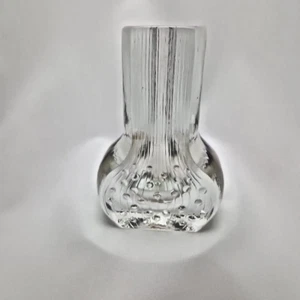 Glasvase retro Vase Glas Vintage Solifleur Blockvase Georgshütte 70er 13,5cm - Bild 1 von 12