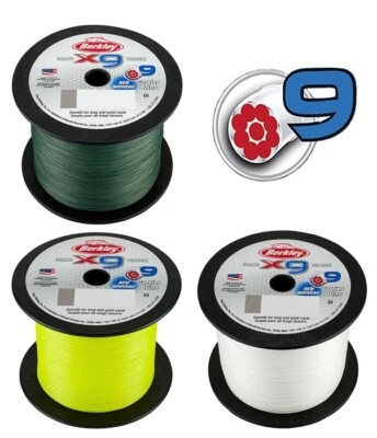 Berkley X9™ Geflochtene Angelschnur ab 50m Low Viz Green, Fluro Green,Crystal