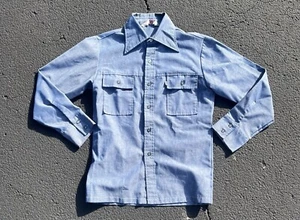 Levi's Big E White Tab 1970s Denim Button Up Shirt Panatela XL Made USA Workwear - Picture 1 of 7