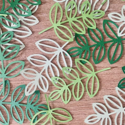 Confeti artesanal para decoración de fiesta de cumpleaños Jungle Leave hágalo usted mismo Foto 1 de 3