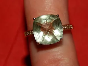 14K YELLOW GOLD EFFY 4.00 TCW DIAMOND & GREEN AMETHYST RING SIZE 6.75 SIZEABLE - Picture 1 of 10
