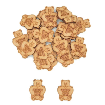 Regalo de bloqueo Pequeño abrazo de bolsillo de madera Token Recuerdo artesanal oso corazón amor