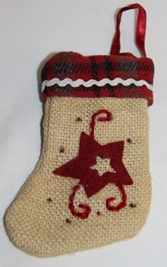 Medias 5,5"" x 3,5"" Arpillera País Navidad Navidad Decoración - Imagen 1 de 4