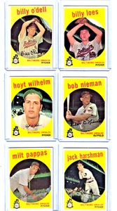 1959 Topps Baseball -lot of 6 #250 336 349 375 391 475 Baltimore Orioles! - Picture 1 of 8