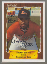 Autographed 1990 ProCards Rodney Lofton - Hagerstown Suns