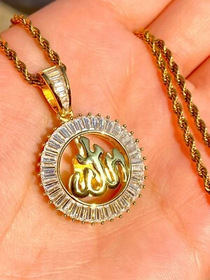 Collar colgante Alá acabado dorado - Joyería espiritual 16-24 pulgadas, agradable para la piel Foto 1 de 4