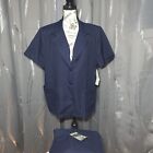 Vintage Womens Bend Over By Levi’s Short Sleeve Pant Suit Navy Size 16P/ Large