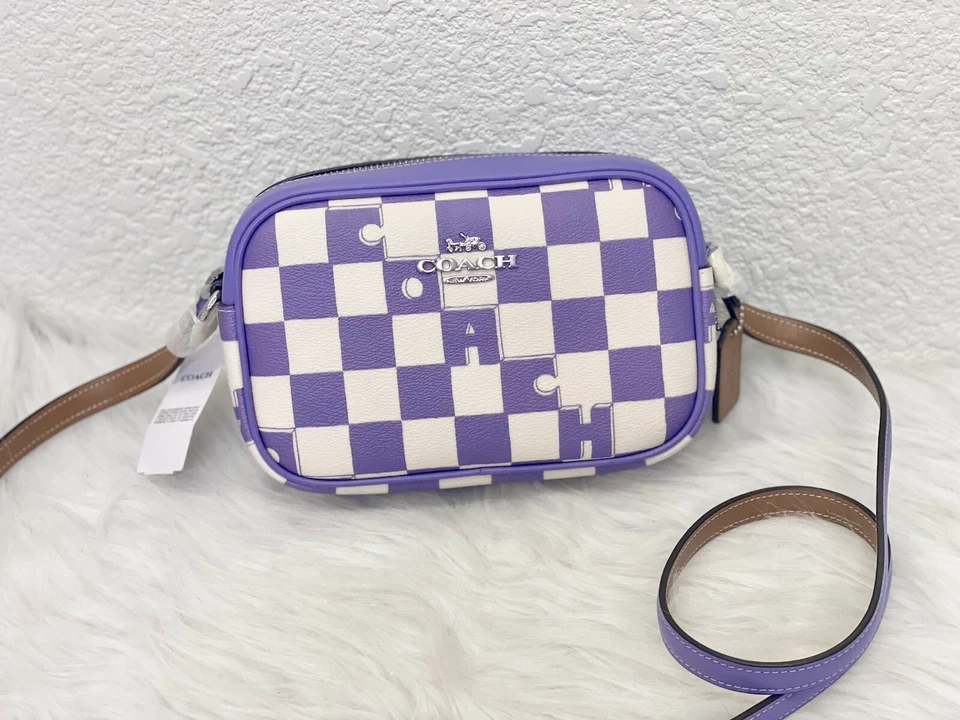 Coach Mini Jamie Camera Bag With Checkerboard CR172 In Light Violet/Chalk