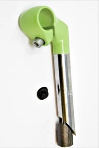 22.2mm SHORT 40mm REACH HANDLEBAR STEM ADULT or CHILDS BIKE CHROME AND GREEN - Picture 1 of 2