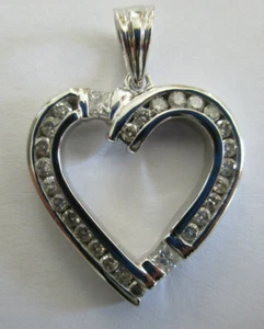 14K Gold Diamond Heart Pendant Diamond=1.25 Carats F-SI2 Value=$5,750 - Picture 1 of 9