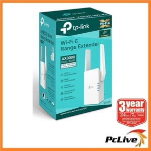 TP-LINK RE705X AX3000 Dual Band WiFi 6 Range Extender Mesh Gigabit Access Point - Picture 1 of 8