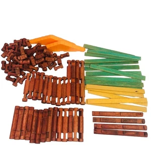 Vintage 1978 Playskool Lincoln Logs Mixed Lot Made in USA 109 Pieces NICE - Bild 1 von 1