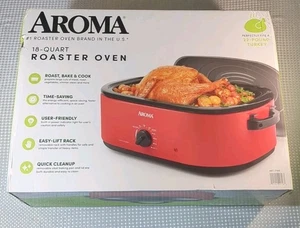 Aroma® 18Qt. Elektrischer Bräter Backofen mit Metall-Innengestell ROT ART-718R - Neu - Bild 1 von 2