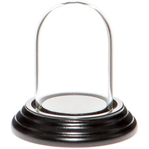 Plymor 1,85" x 2,875" Mini Glas Display Kuppel Cloche (schwarz Holzfurnier Basis) - Bild 1 von 1