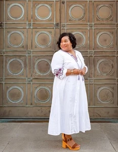 Abito midi bohemien ricamato Lane Bryant taglia 24 - Foto 1 di 12