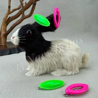 Pinzas para el cabello de plástico sin usar vintage años 80 verde neón y rosa Foto 1 de 4